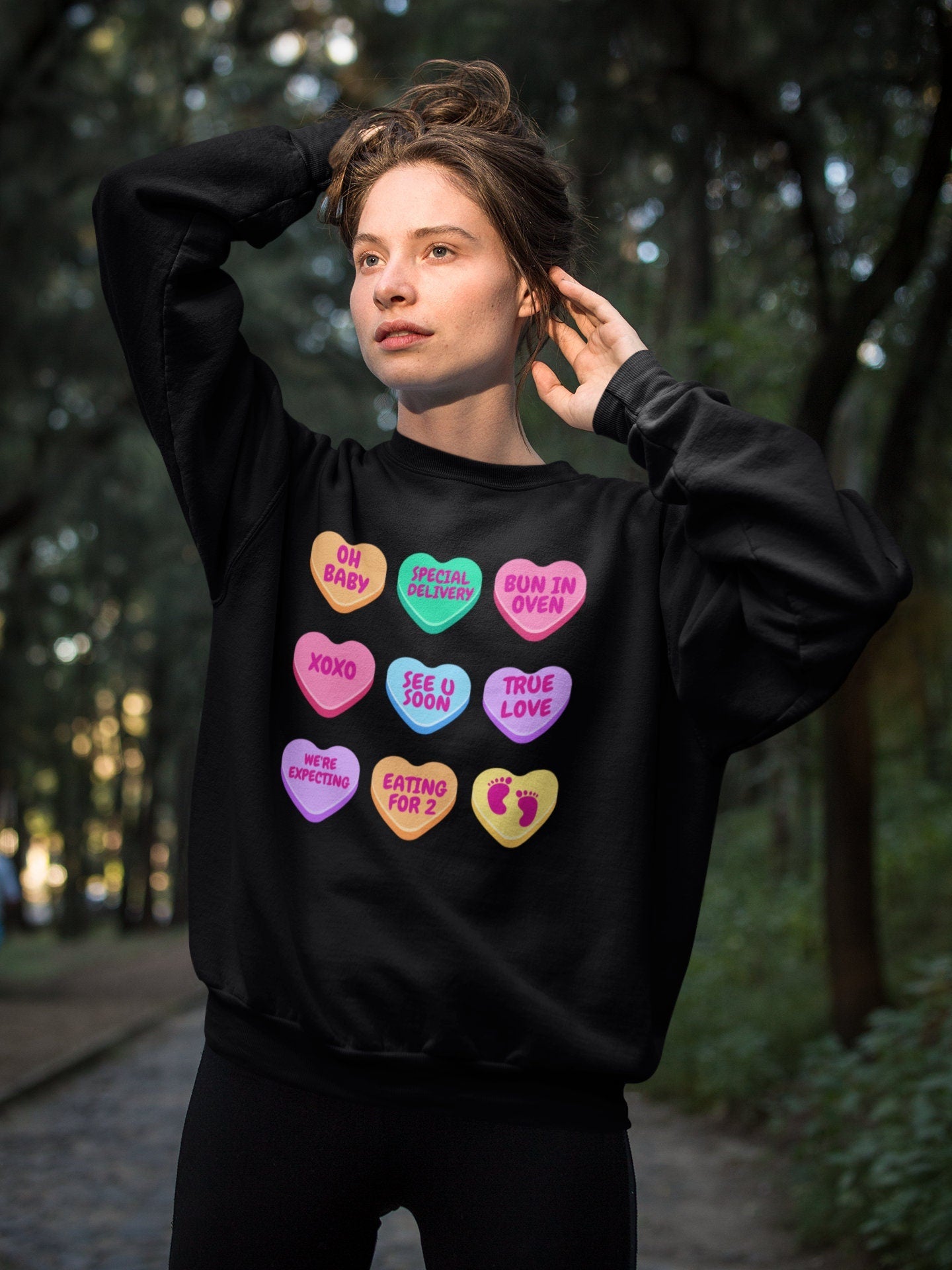 Candy Hearts Pregnancy Announcement Sweatshirt - Mod Reveals