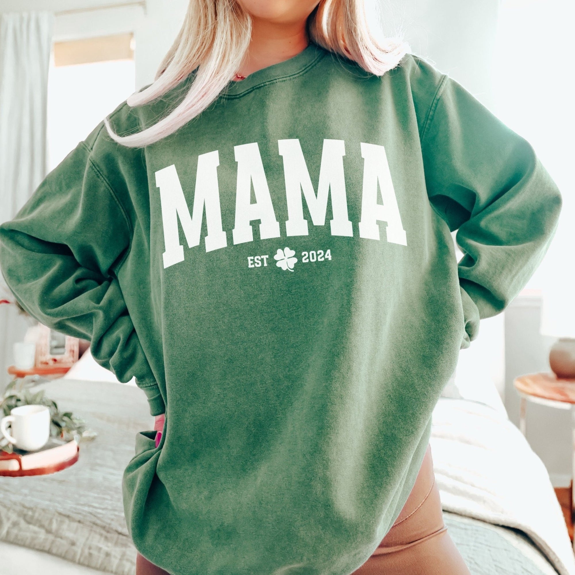 Custom Mama Daddy Est Year St Patrick's Day Sweatshirt - Mod Reveals