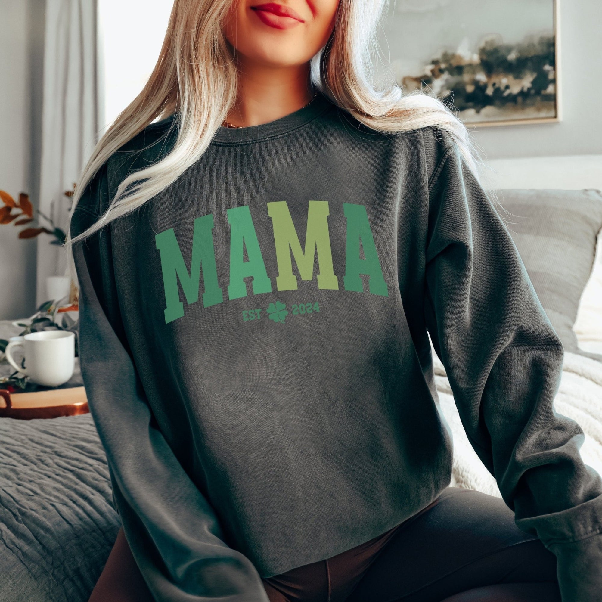 Custom Mama Daddy Est Year St Patrick's Day Sweatshirt - Mod Reveals