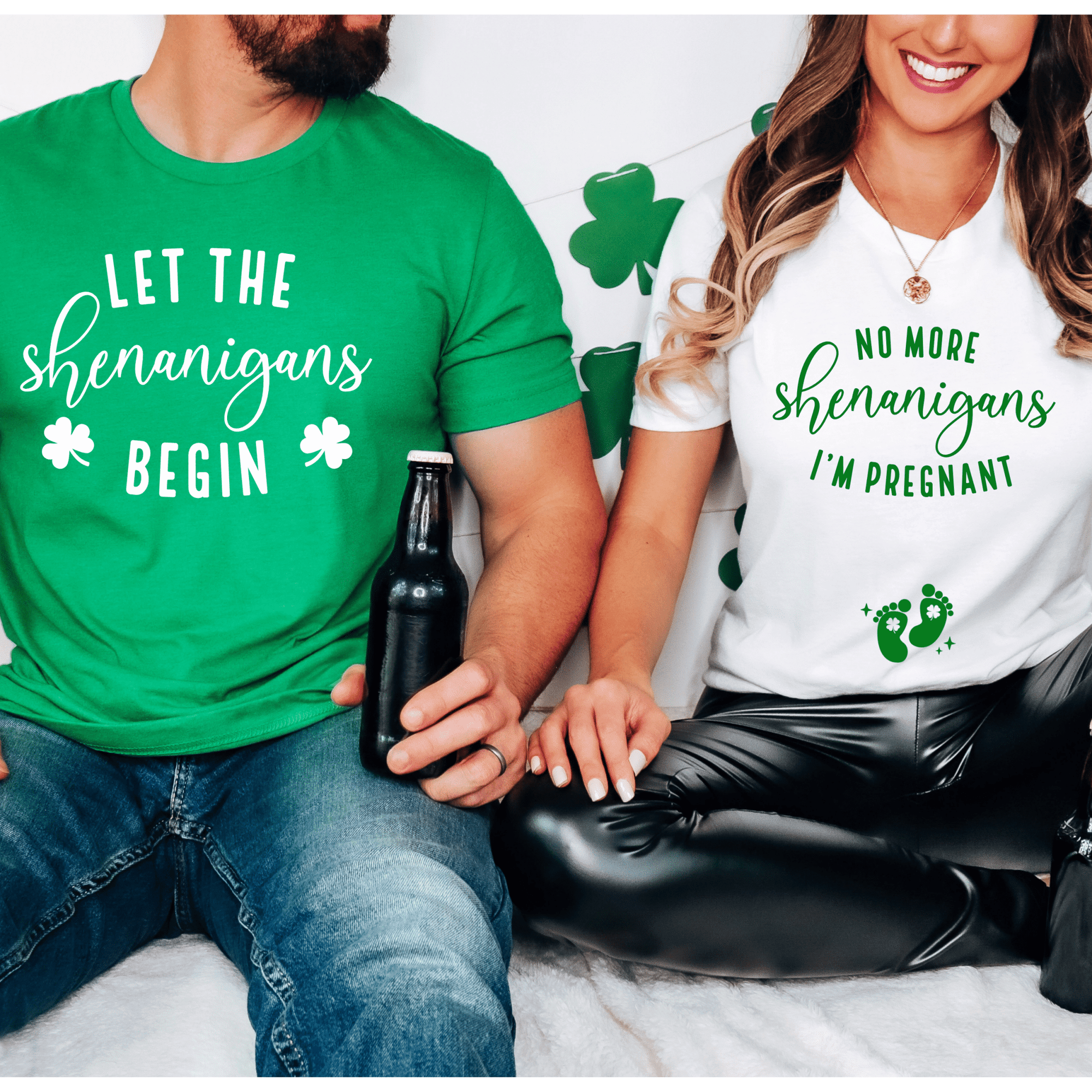 No More Shenanigans Couples Baby Reveal Shirts - Mod Reveals