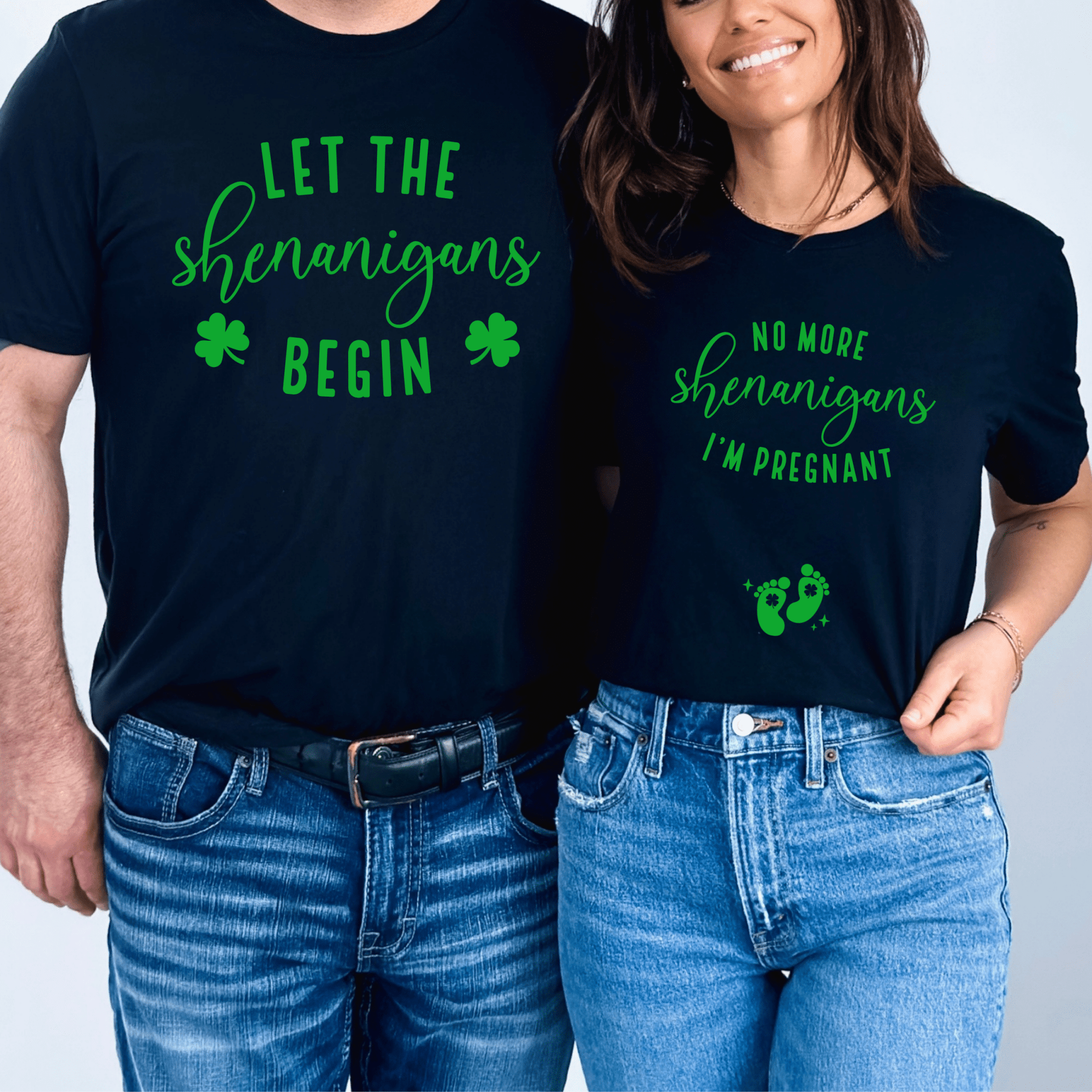 No More Shenanigans Couples Baby Reveal Shirts - Mod Reveals