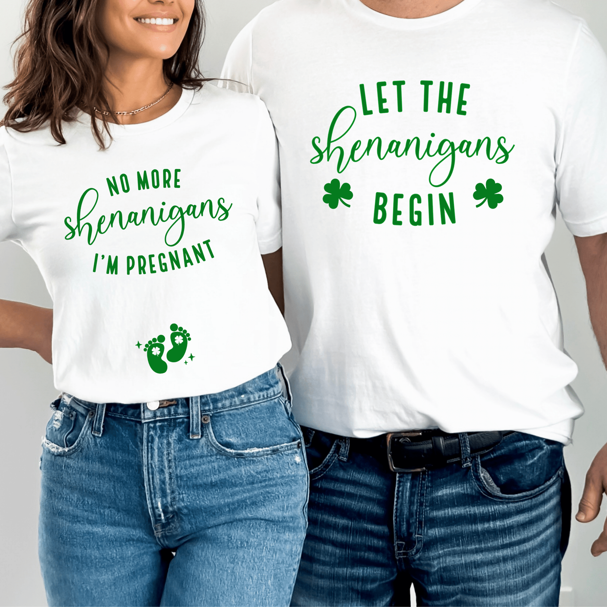 No More Shenanigans Couples Baby Reveal Shirts - Mod Reveals