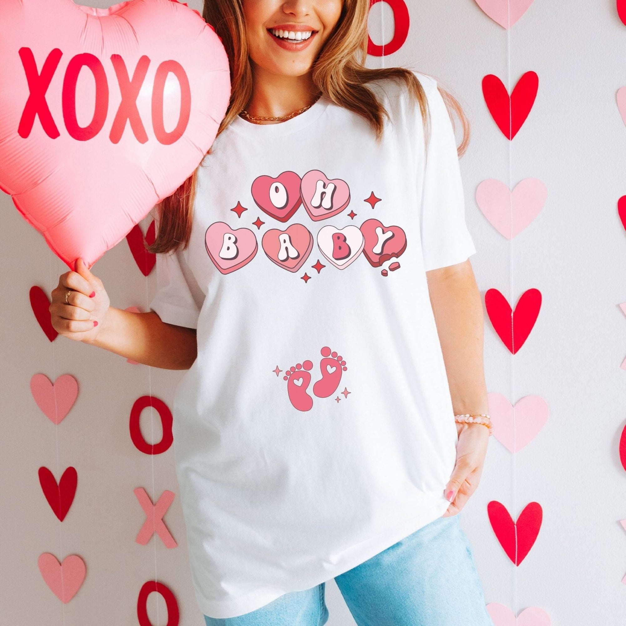 Oh Baby Valentine Pregnancy Announcement Shirt - Mod Reveals