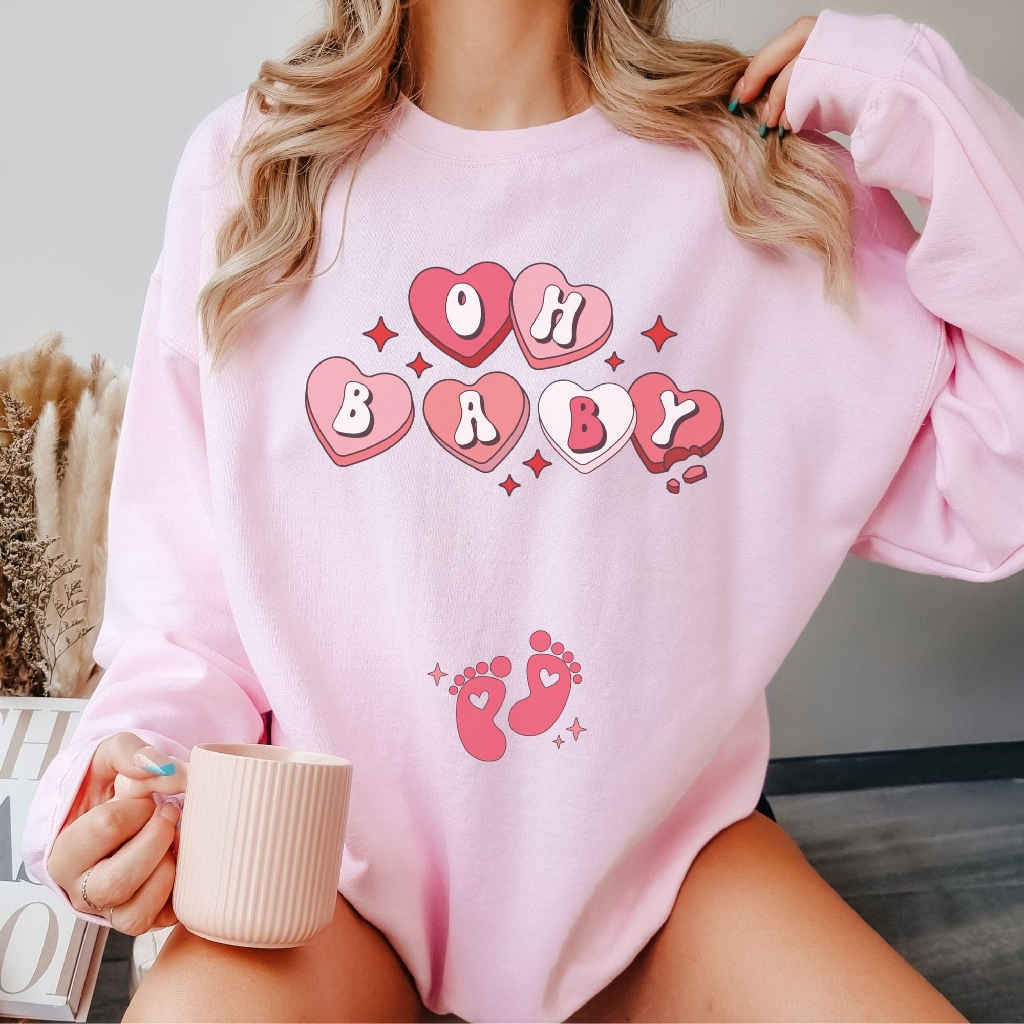 Oh Baby Valentines Day Pregnancy Announcement Sweatshirt - Mod Reveals