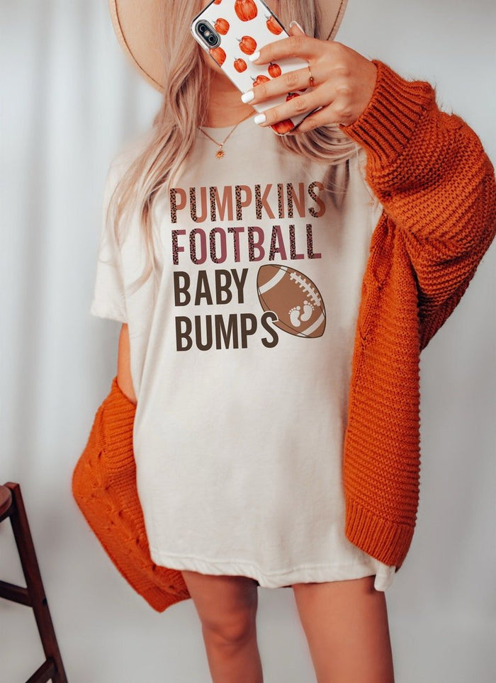 Pumpkins Football Baby Bumps Shirt - Mod Reveals