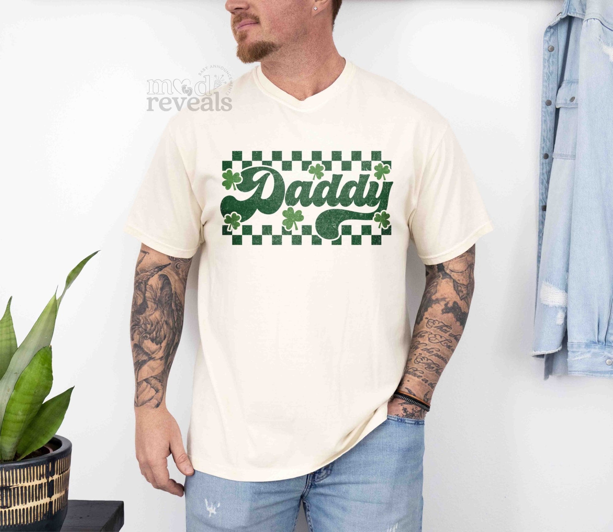 Retro Checkered St Patrick's Day Mama Daddy Shirts - Mod Reveals