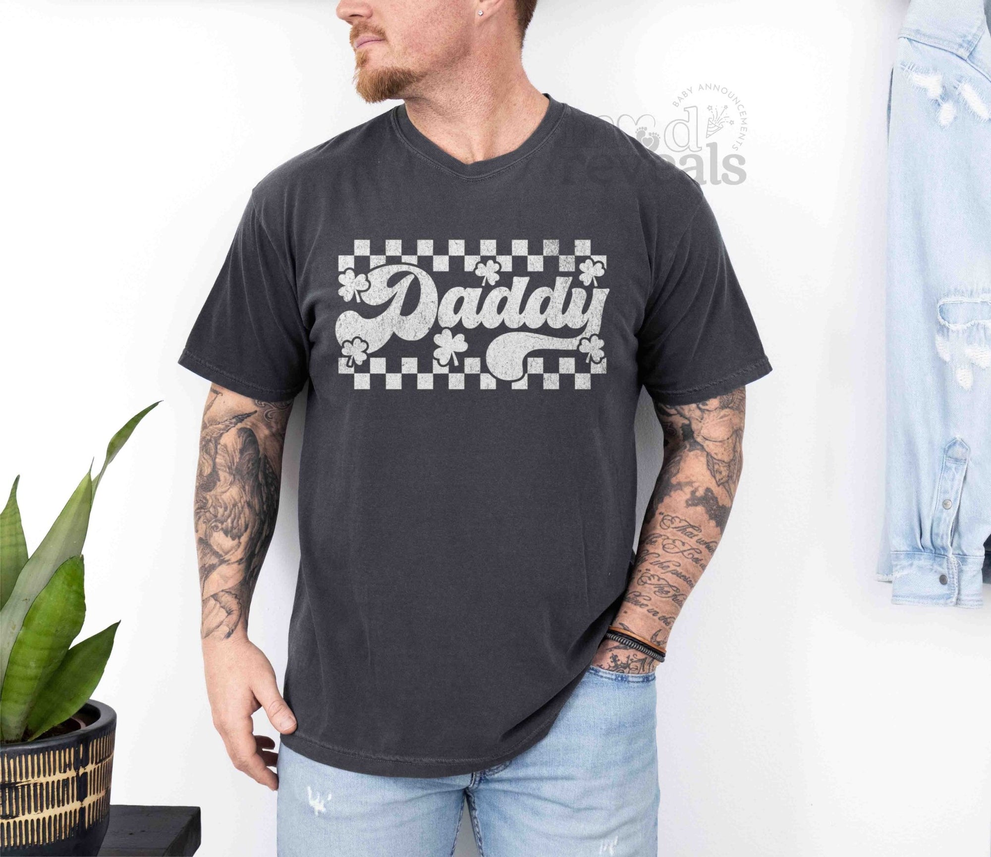 Retro Checkered St Patrick's Day Mama Daddy Shirts - Mod Reveals