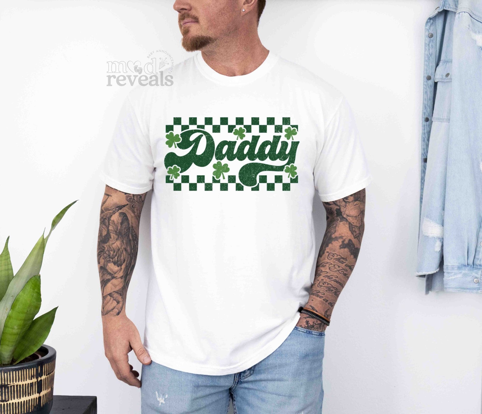 Retro Checkered St Patrick's Day Mama Daddy Shirts - Mod Reveals