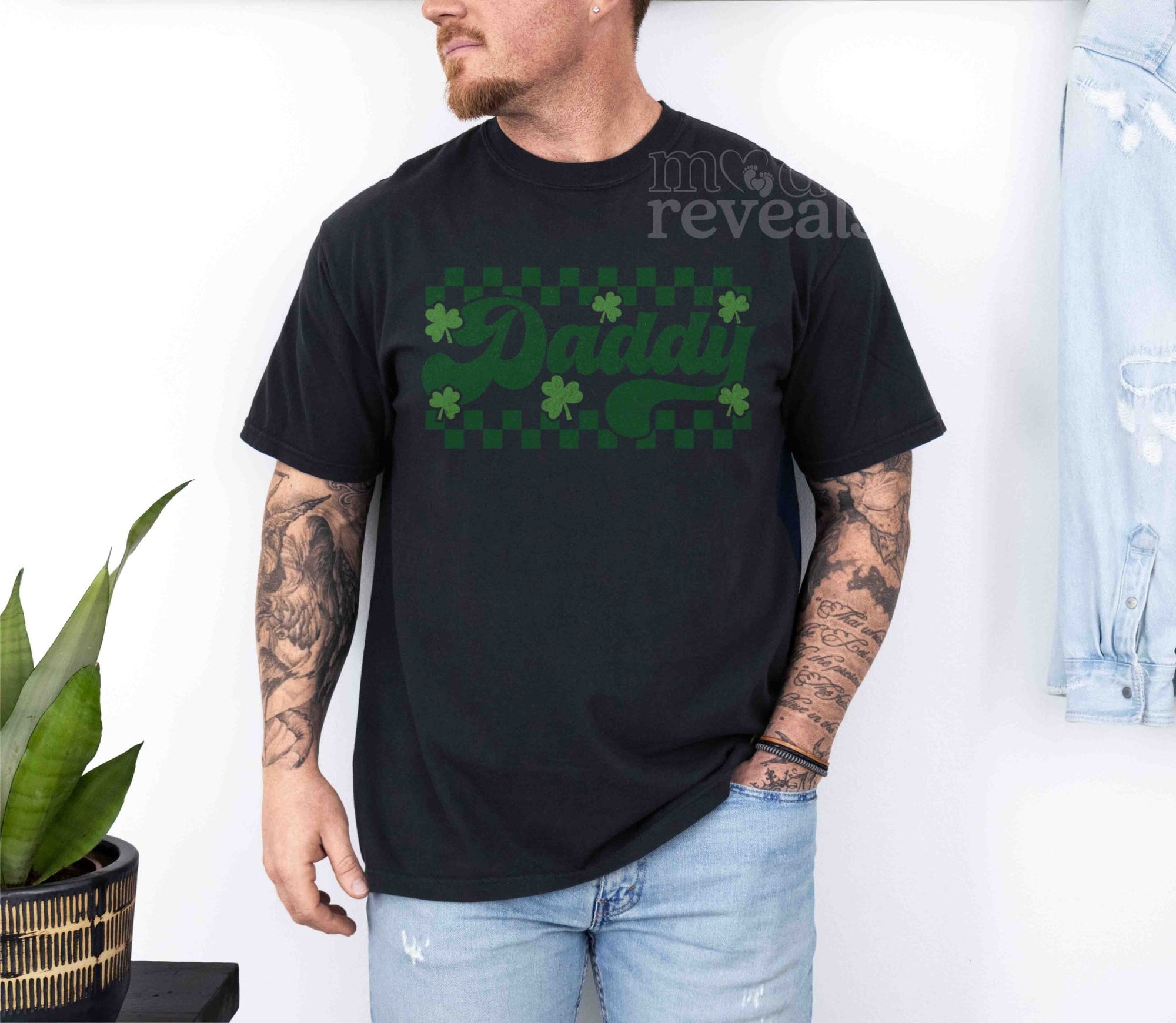 Retro Checkered St Patrick's Day Mama Daddy Shirts - Mod Reveals