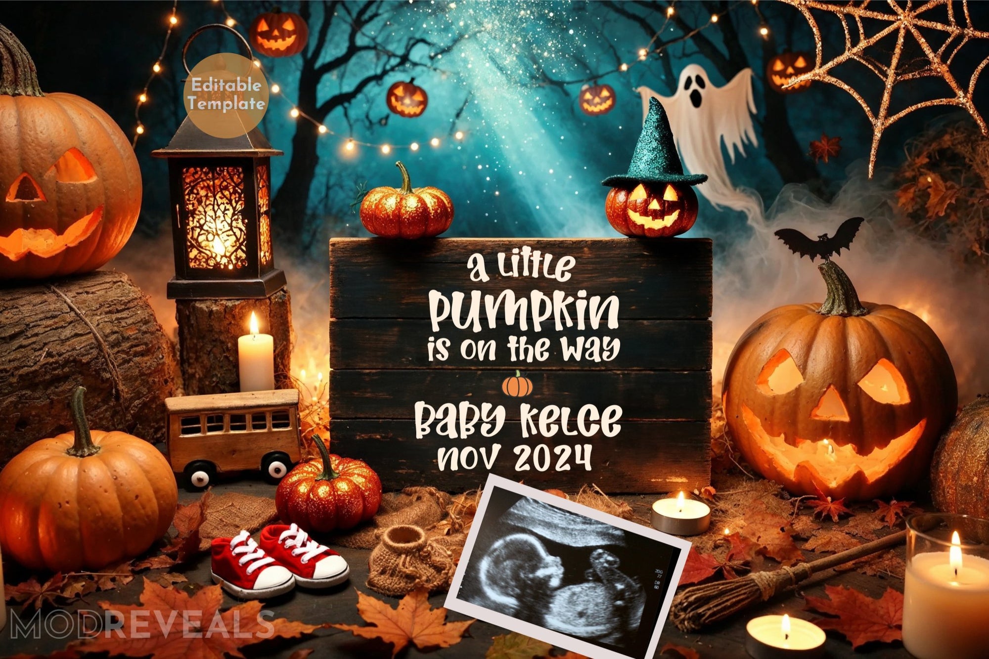 Spooky Pumpkin Halloween Digital Template - Mod Reveals