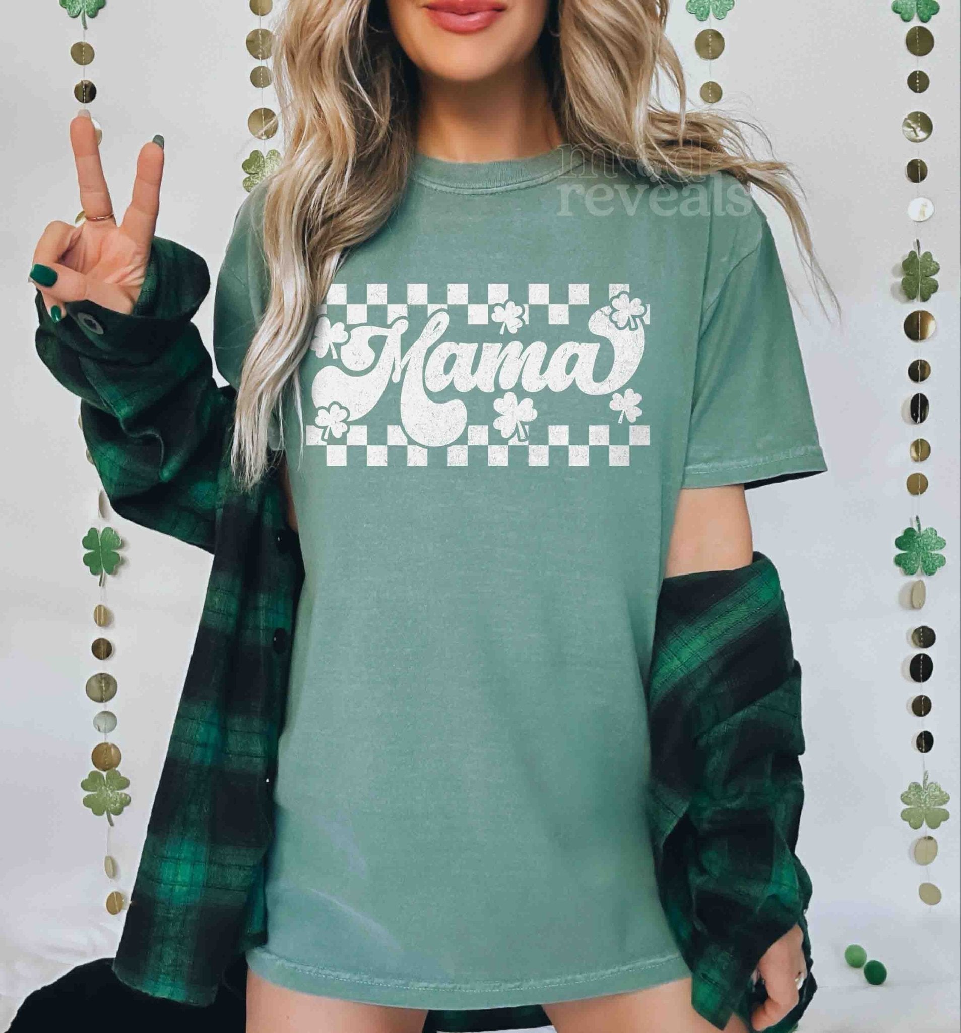 St. Patrick Retro Checkered Mama Shirt - Mod Reveals