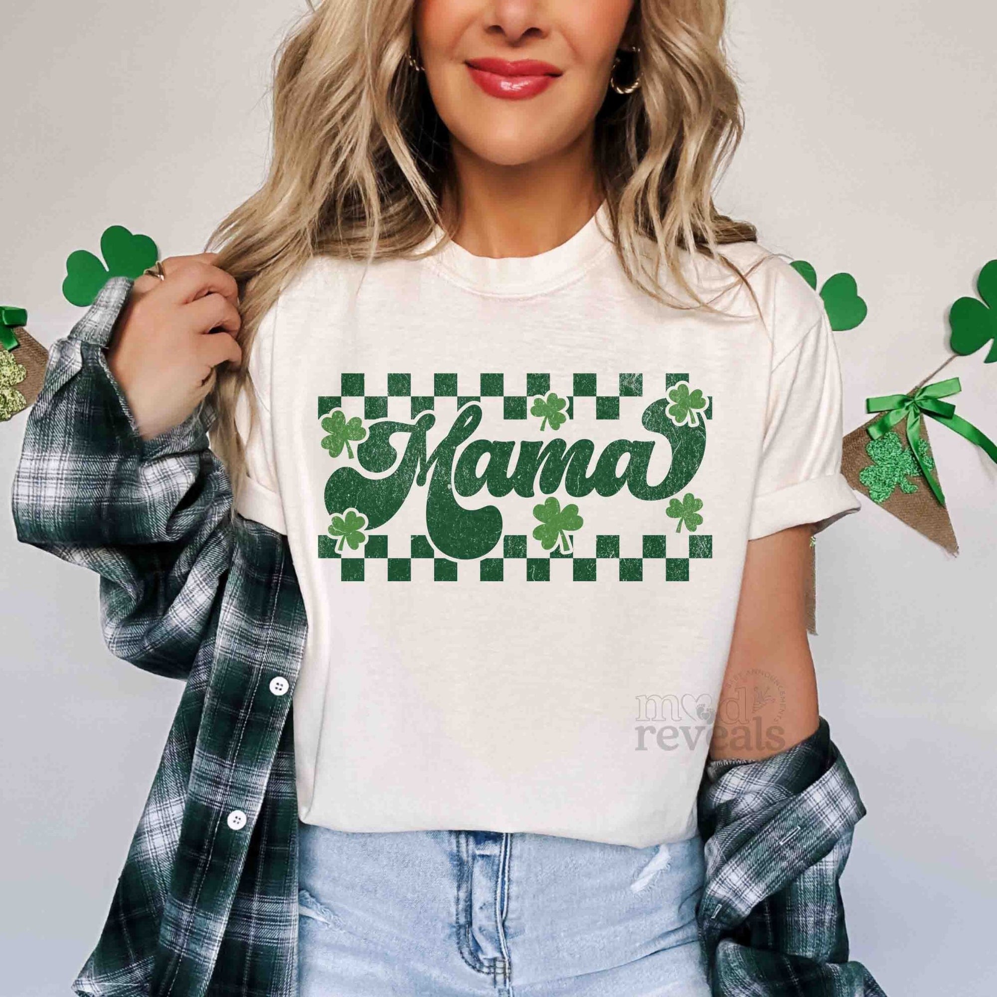 St. Patrick Retro Checkered Mama Shirt - Mod Reveals