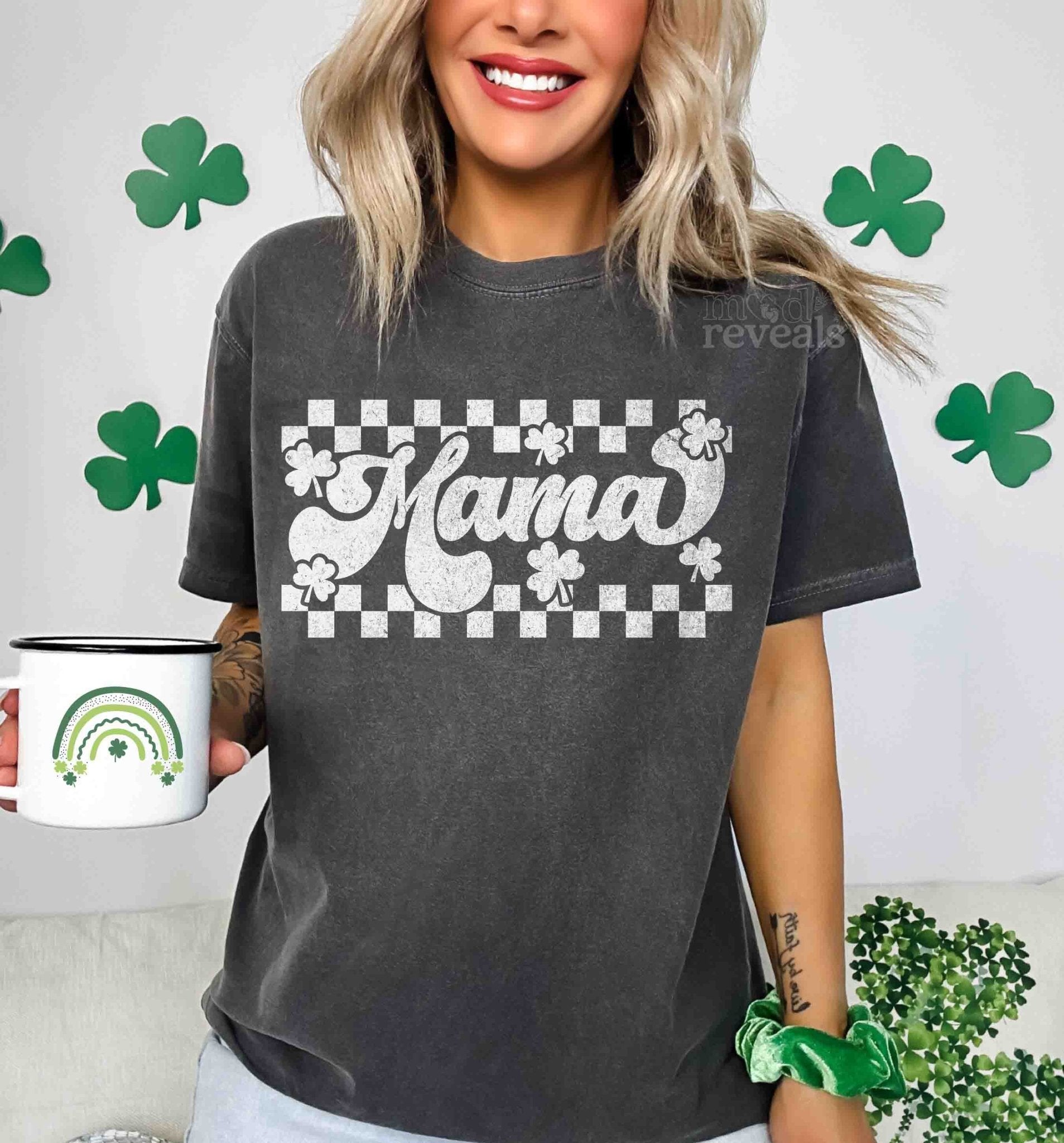 St. Patrick Retro Checkered Mama Shirt - Mod Reveals