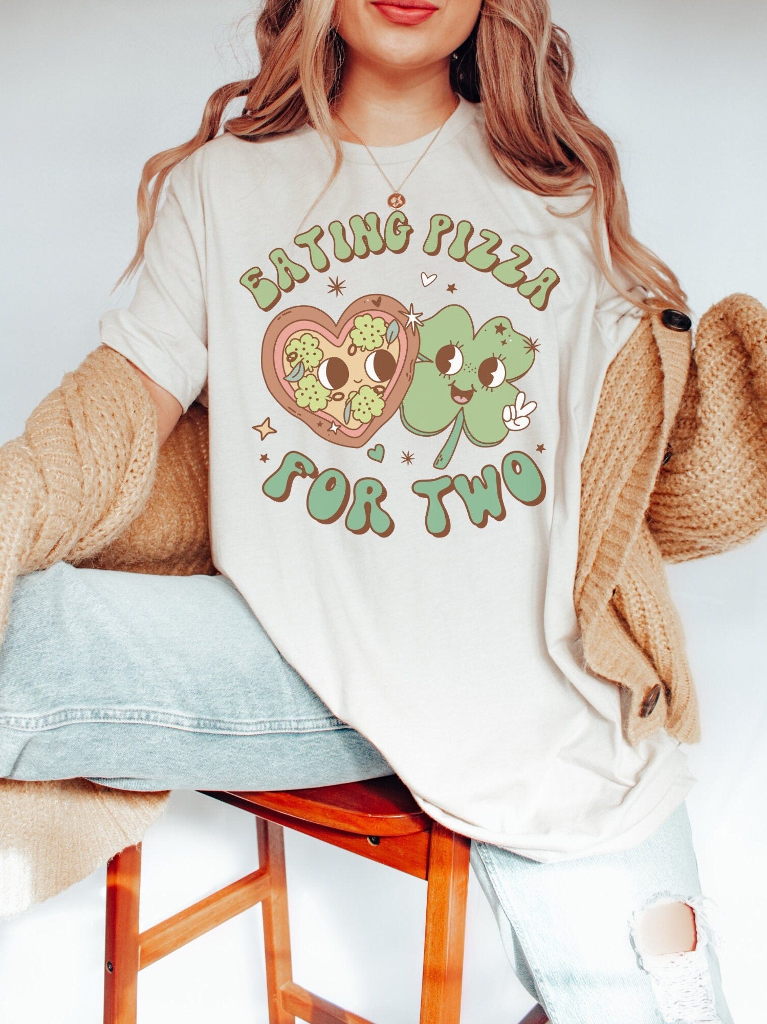 St Patrick's Day Eating Pizza For Two Shirt - Mod Reveals