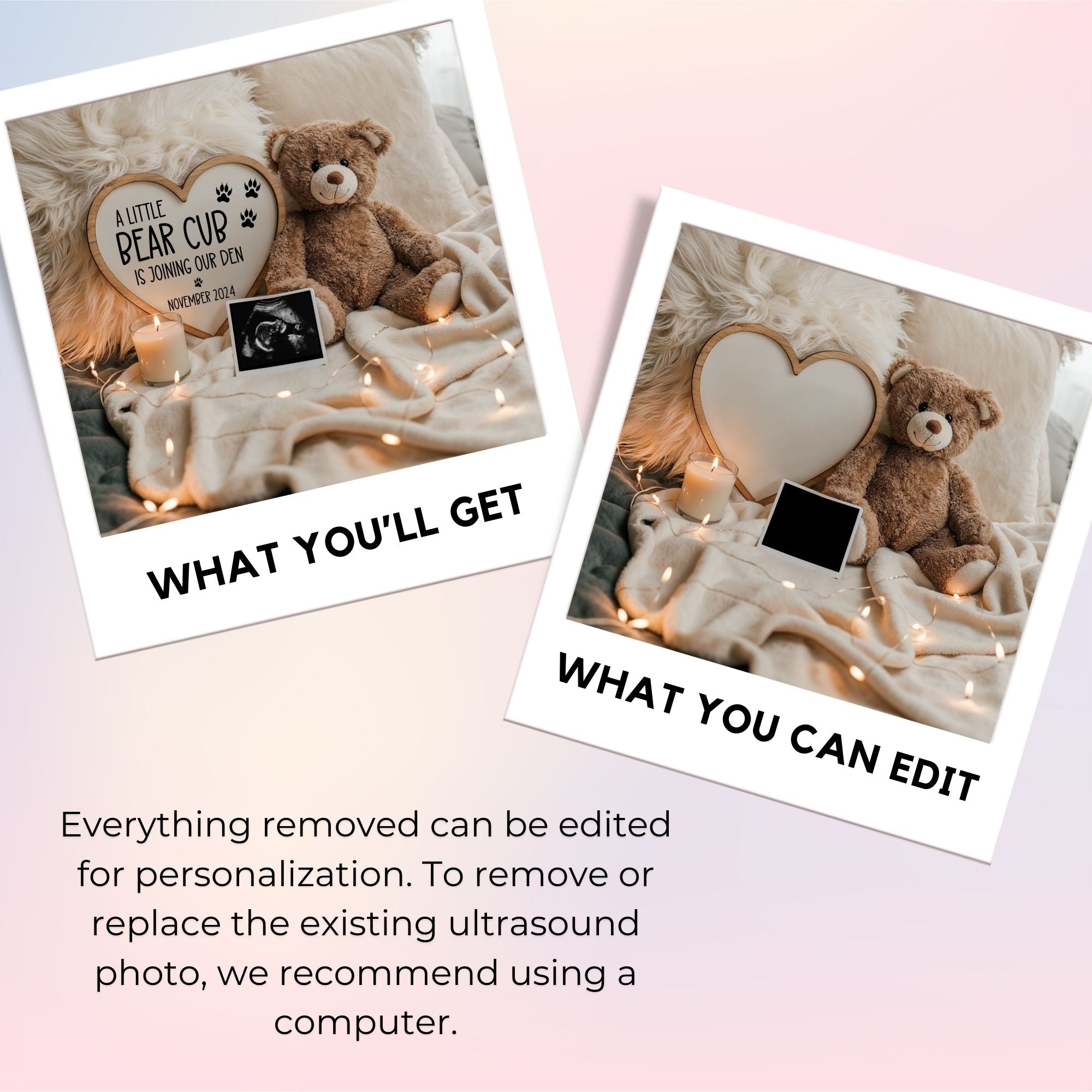 Teddy Bear Digital Template - Mod Reveals