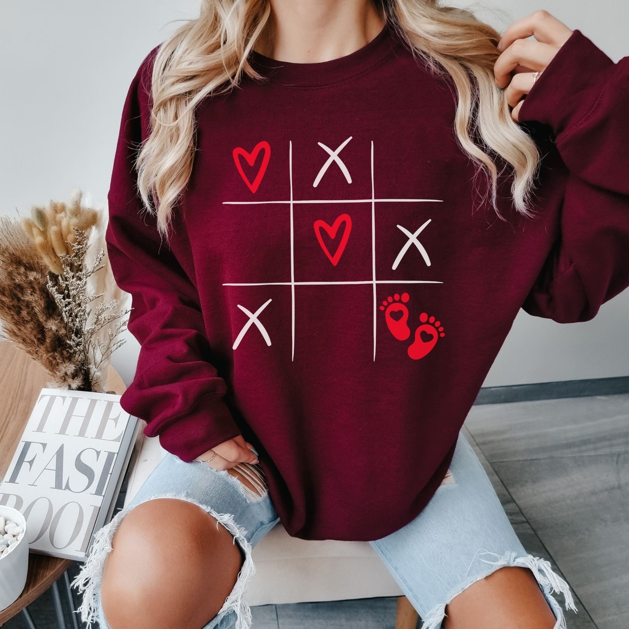 Tick Tack Tiny Toes Valentines Day Announcement Sweatshirt - Mod Reveals