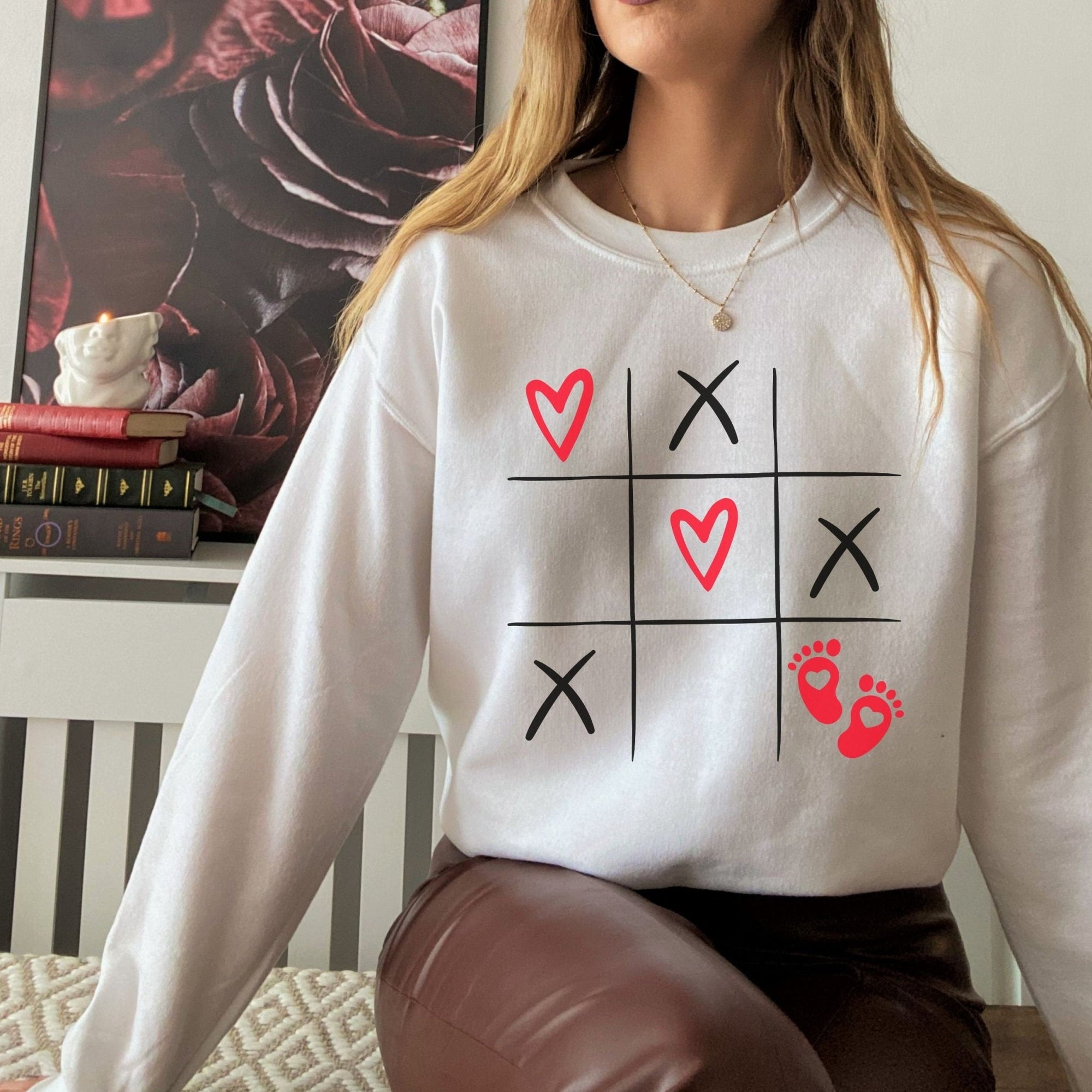 Tick Tack Tiny Toes Valentines Day Announcement Sweatshirt - Mod Reveals