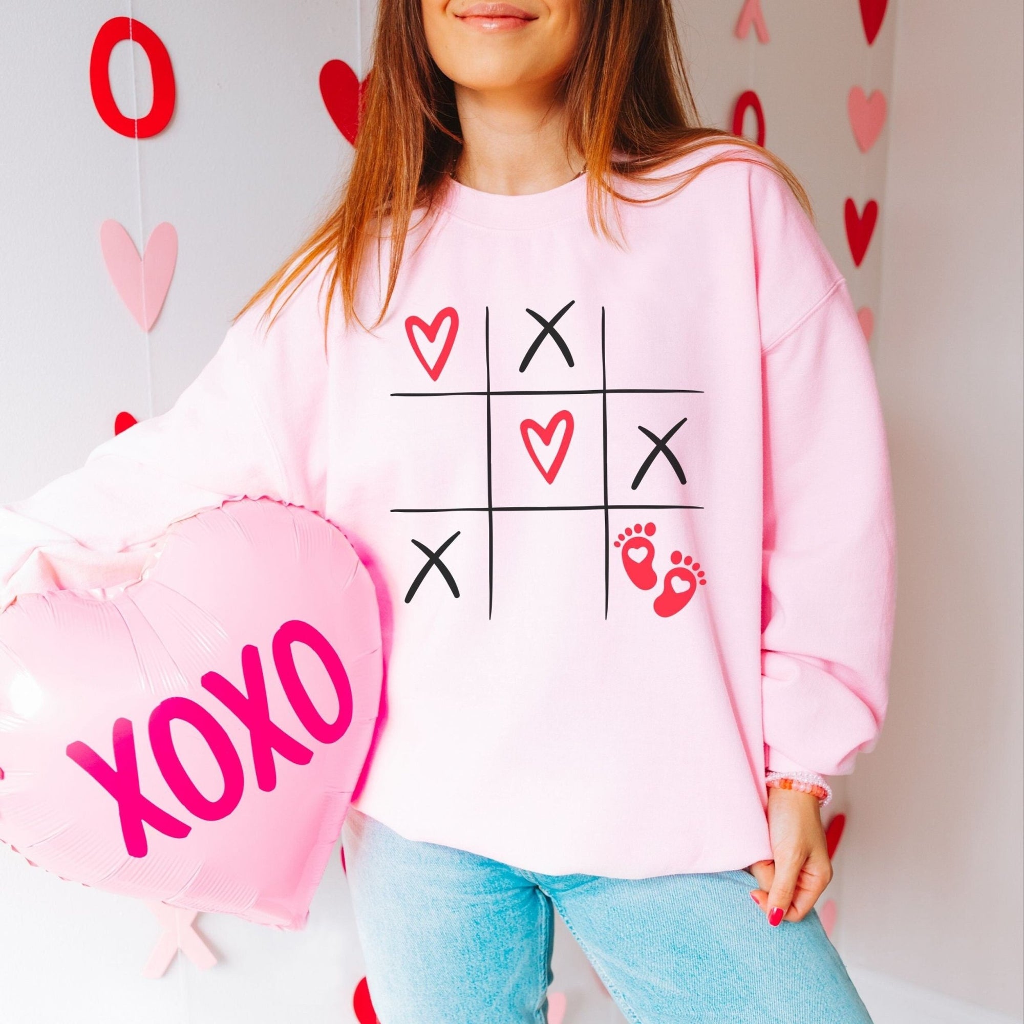 Tick Tack Tiny Toes Valentines Day Announcement Sweatshirt - Mod Reveals