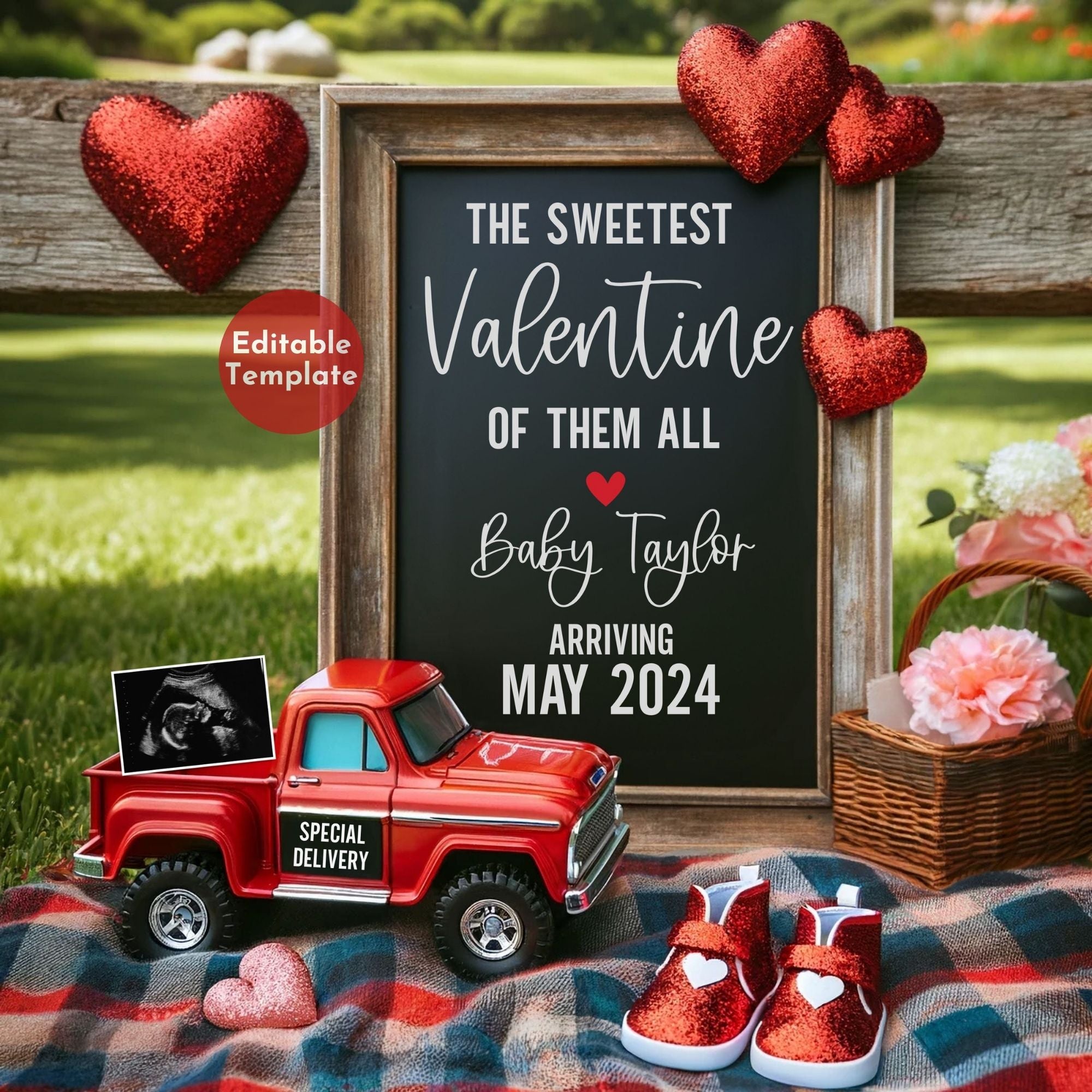 Valentine's Day Picnic Digital Template Reveal - Mod Reveals